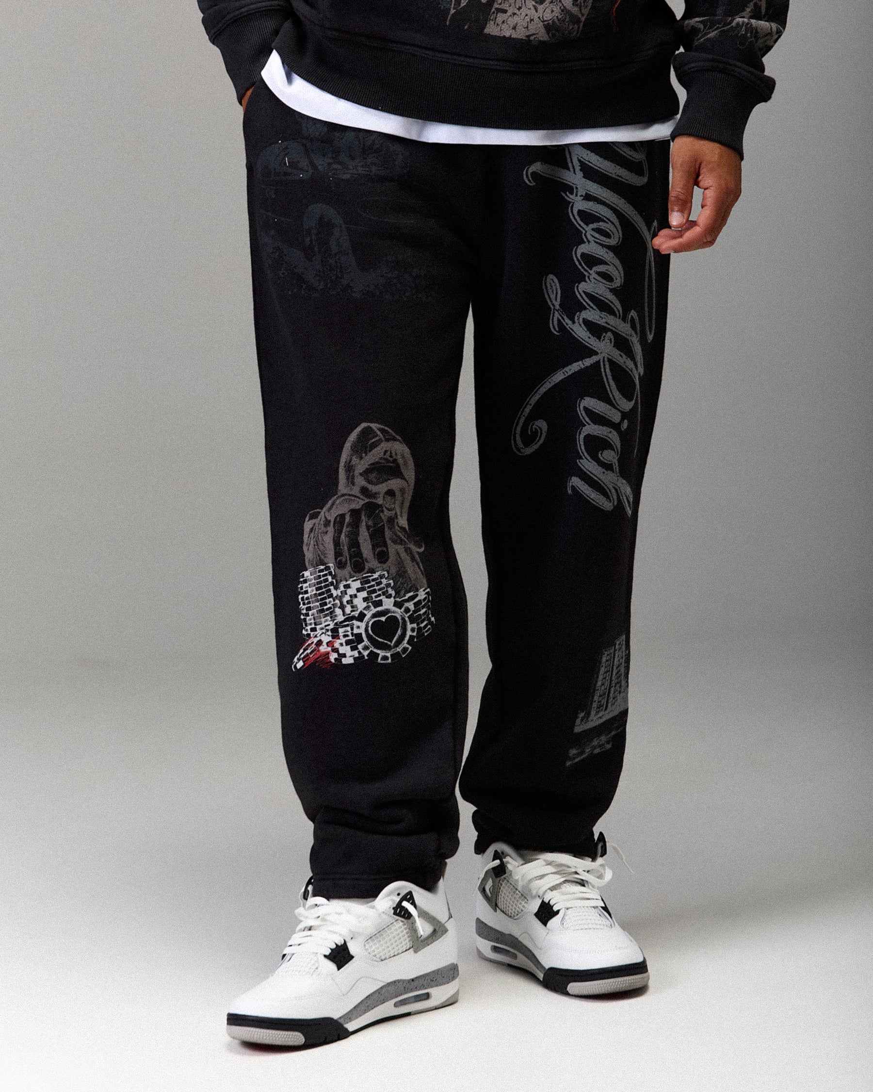 The Winner's Circle Oversized Jogger - Black Wash