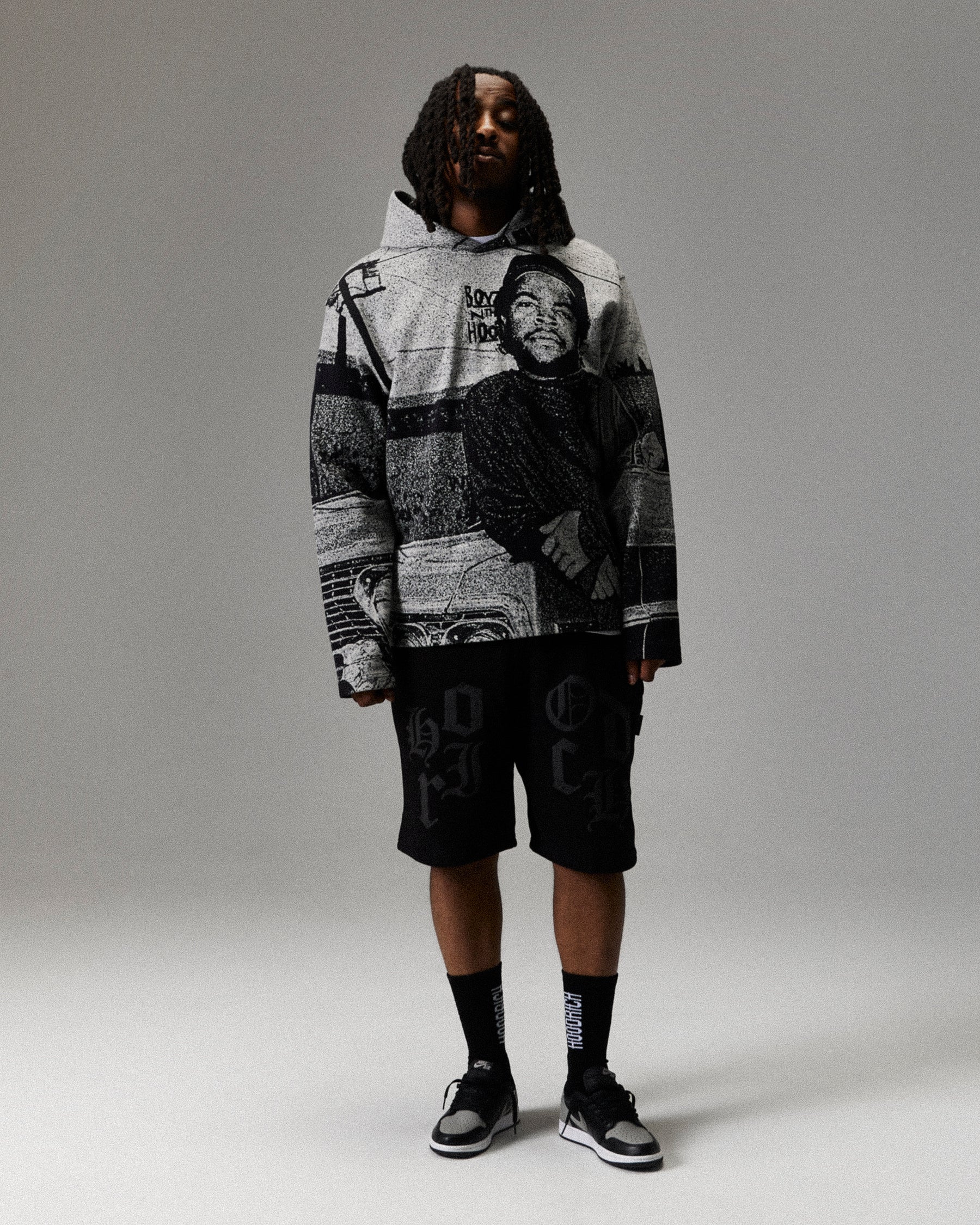 Cruz Boyz N The Hood Tapestry Hoodie - Black/Grey