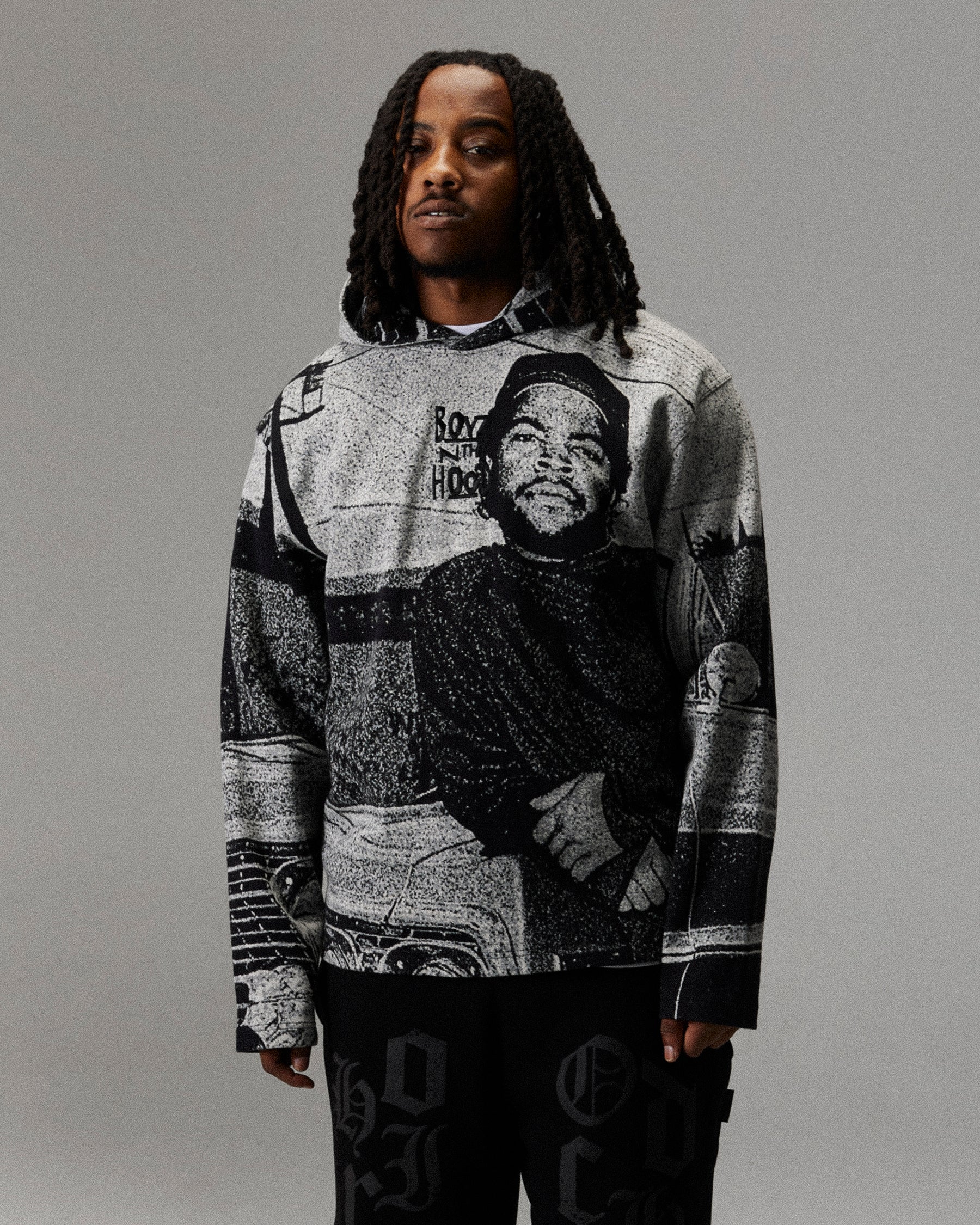 Cruz Boyz N The Hood Tapestry Hoodie - Black/Grey