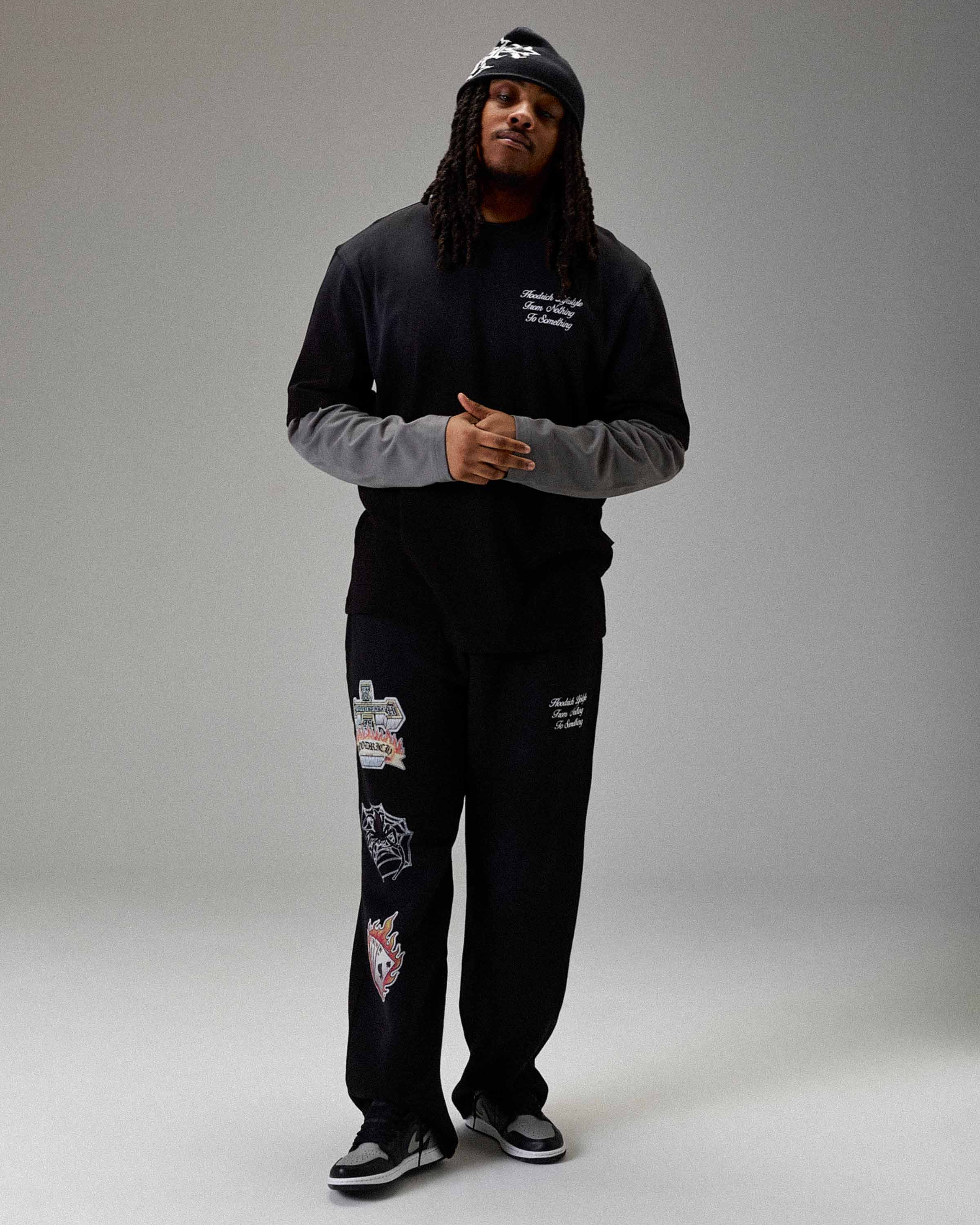 The Winner's Circle Phase Oversized Long Sleeve T-Shirt - Black