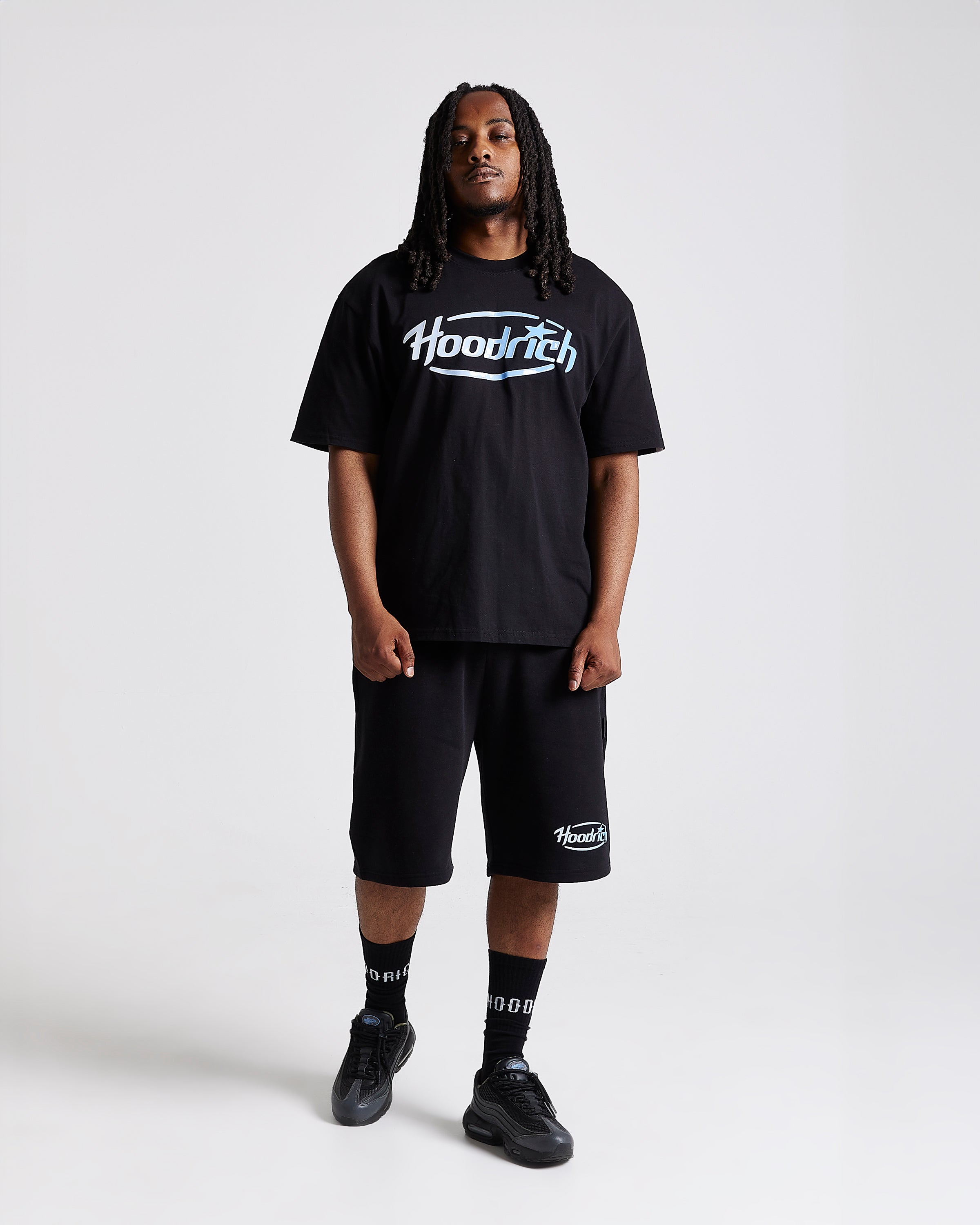 Curve Oversized Shorts - Black/Blue