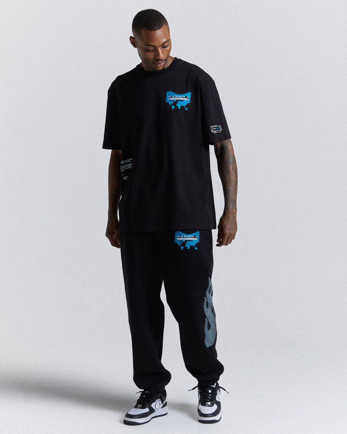 Worldwide Oversized T-Shirt - Black/White/Blue