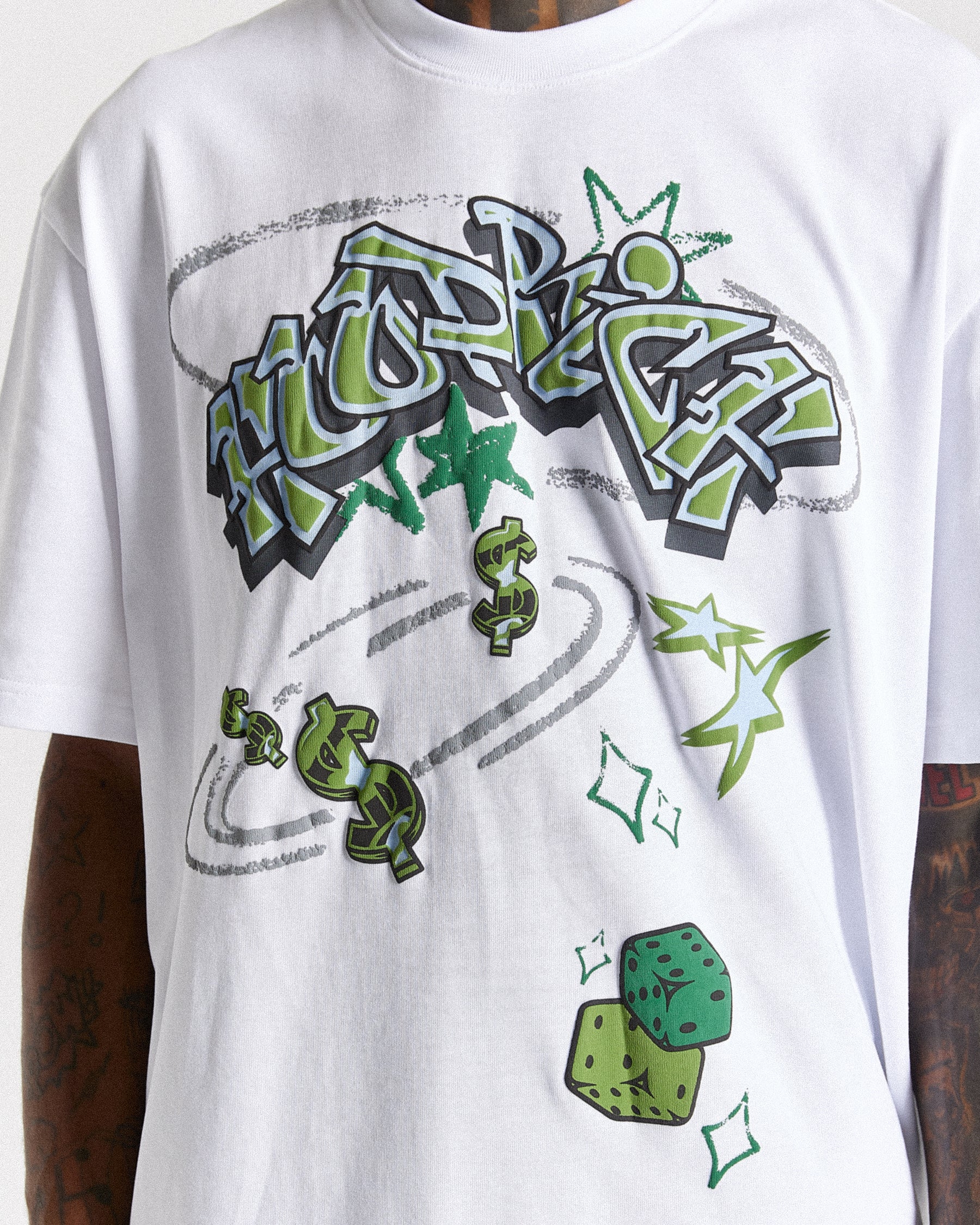 Ice Gold Oversized T-Shirt - White/Green