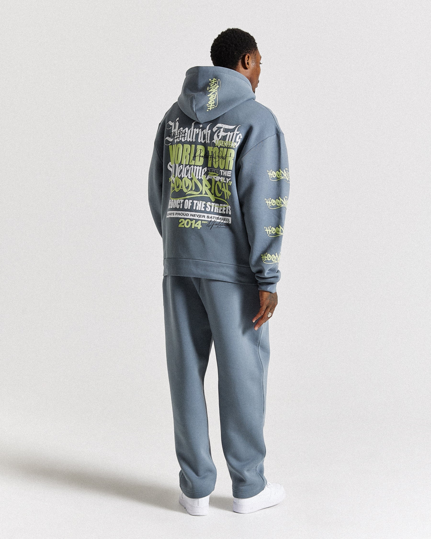 Stamp Tour Oversized Jogger - Grey/White/Lime