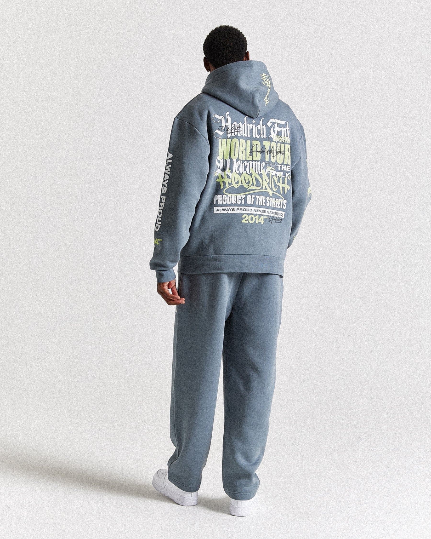 Stamp Tour Oversized Jogger - Grey/White/Lime