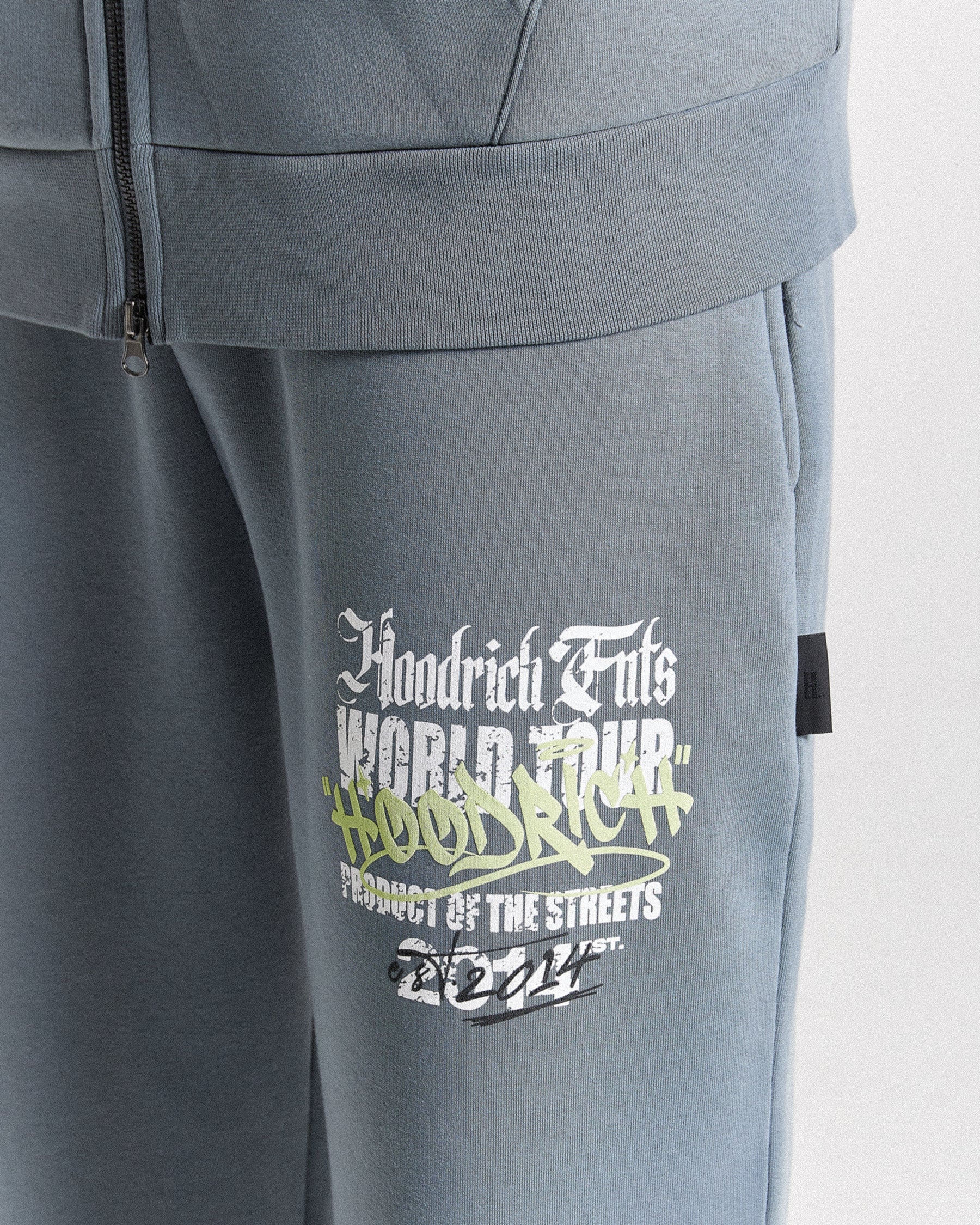 Stamp Tour Oversized Jogger - Grey/White/Lime