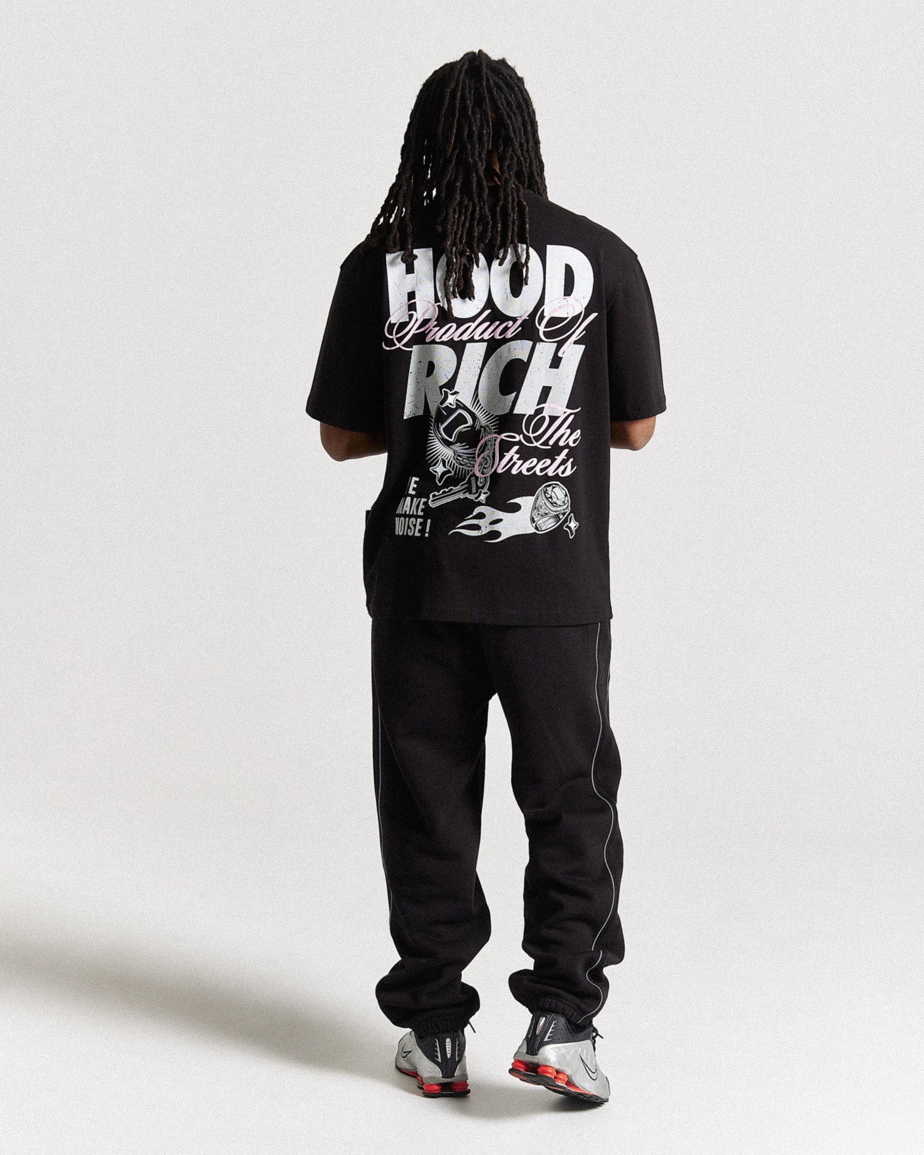 Flash Oversized T-Shirt - Black/White/Pink