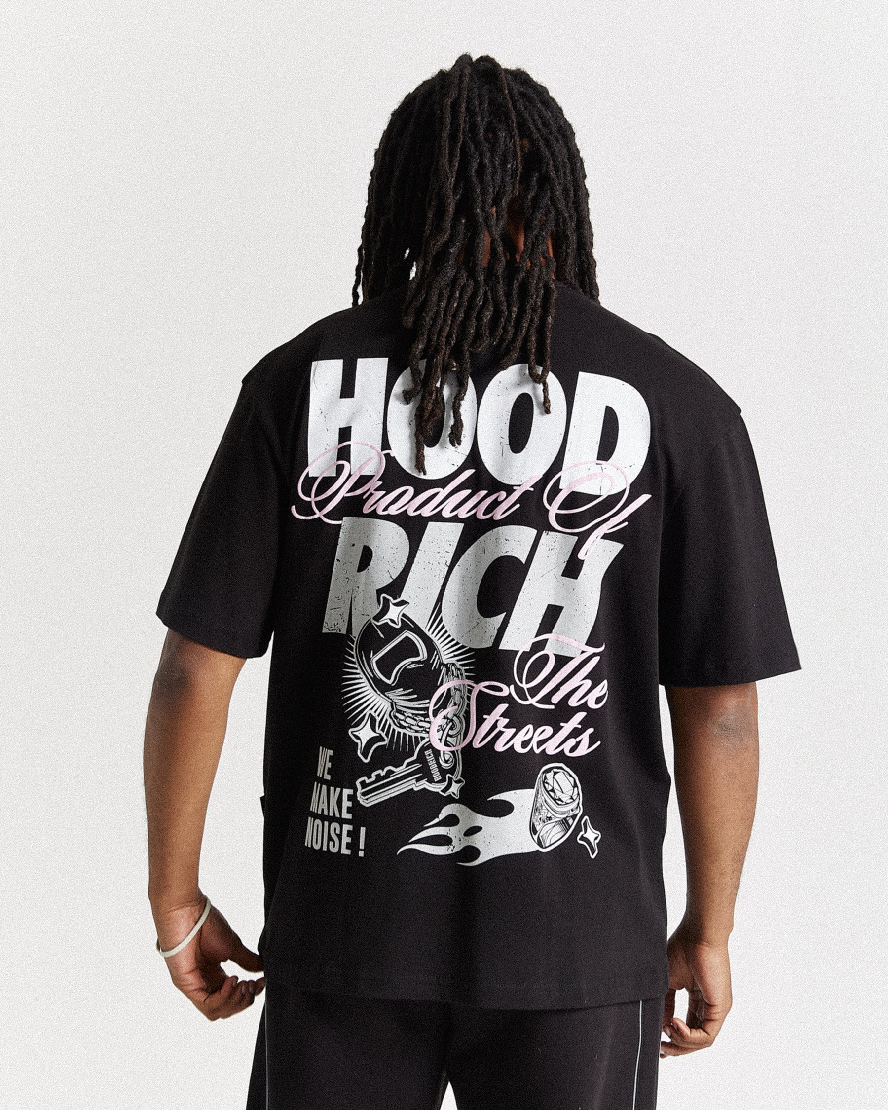 Flash Oversized T-Shirt - Black/White/Pink