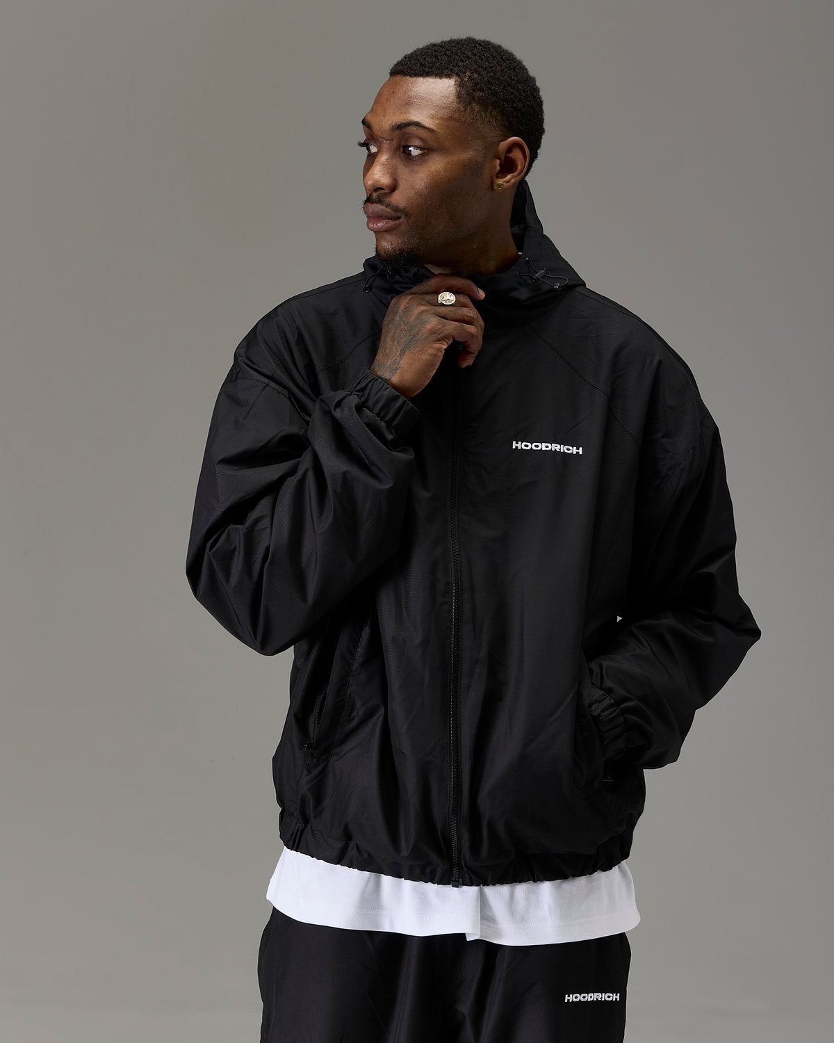 The Winner's Circle Ripstop Woven Jacket - Black/White