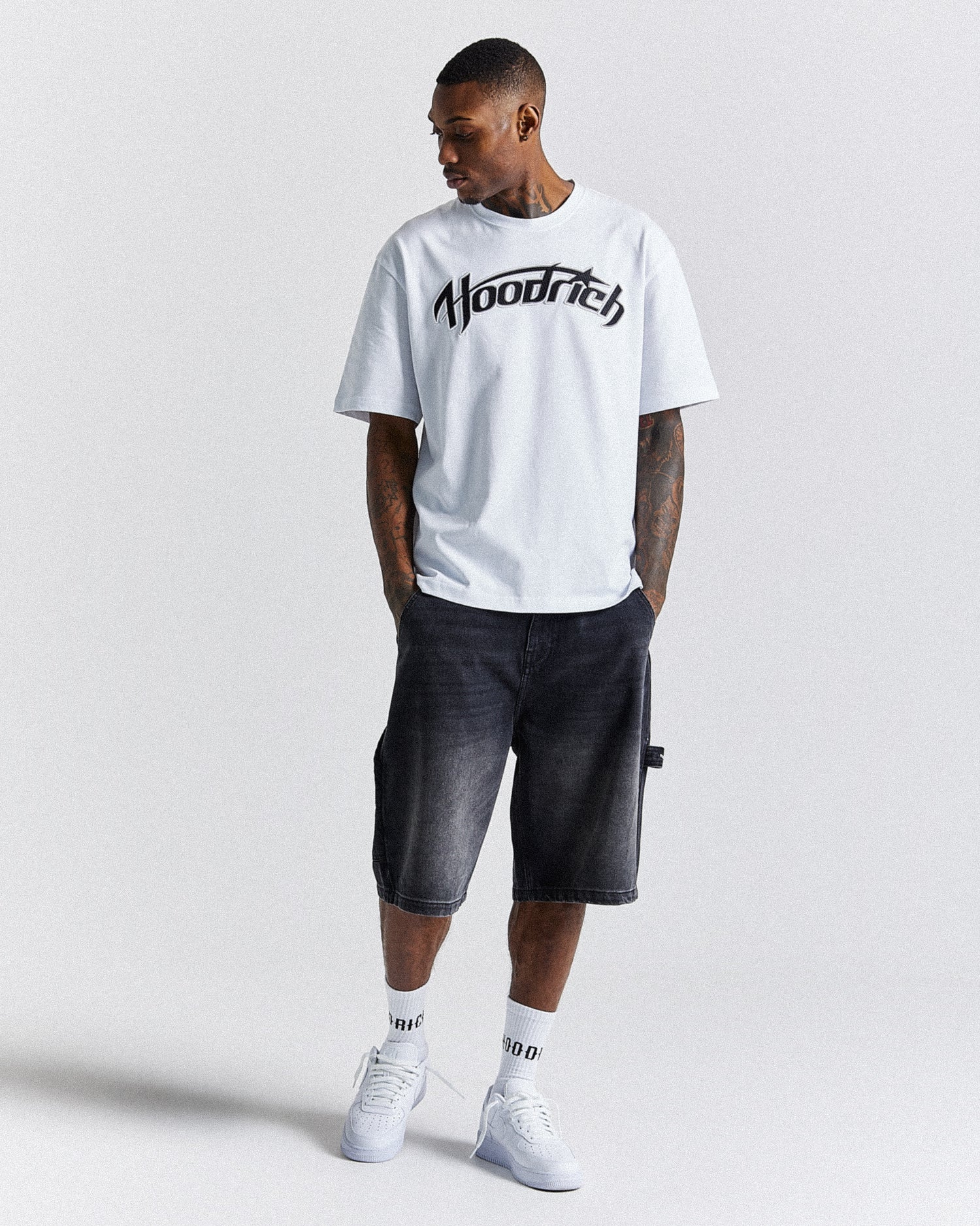 H Galaxy Denim Shorts - Black