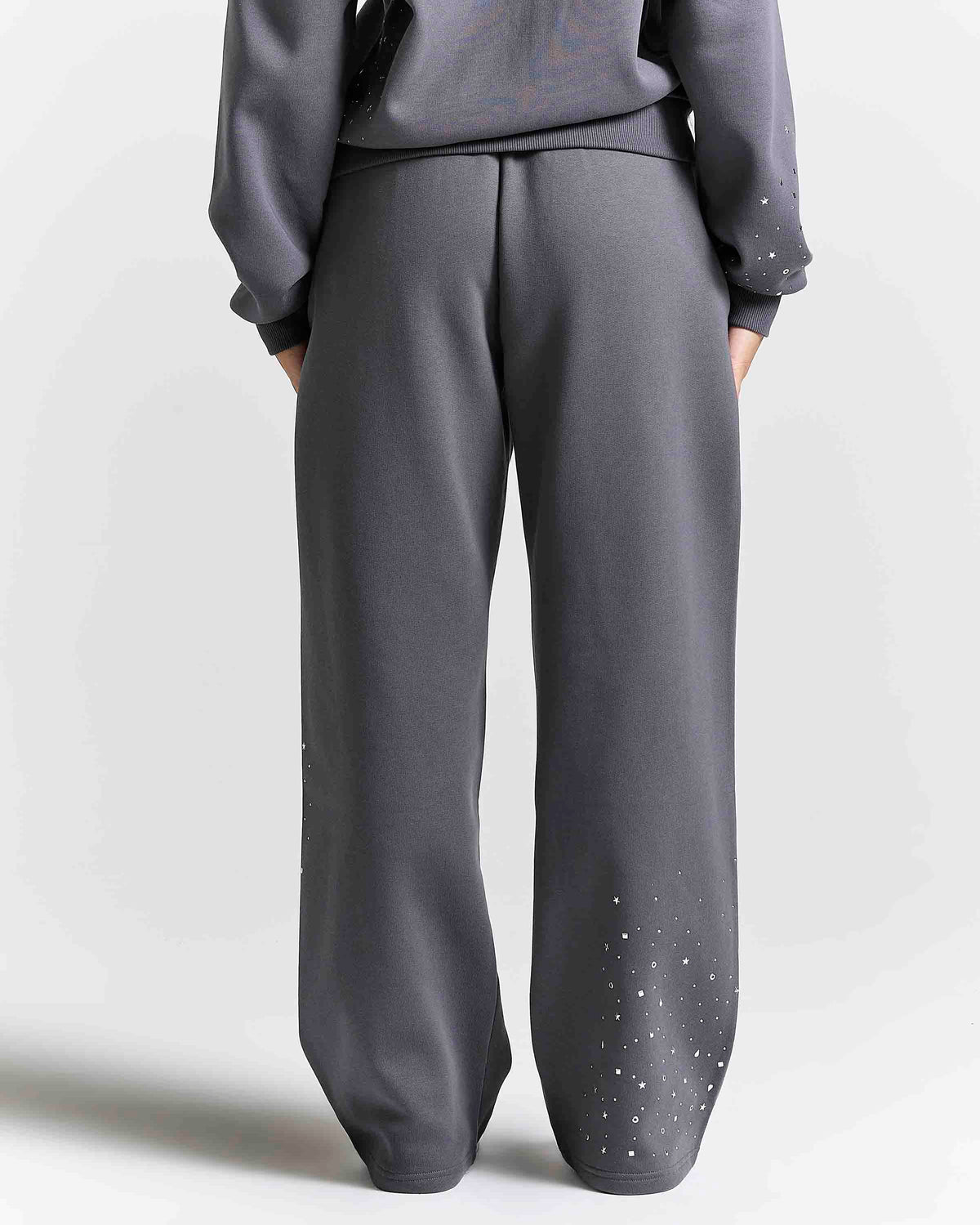 Clash Oversized Wide Leg Jogger - Grey/Silver