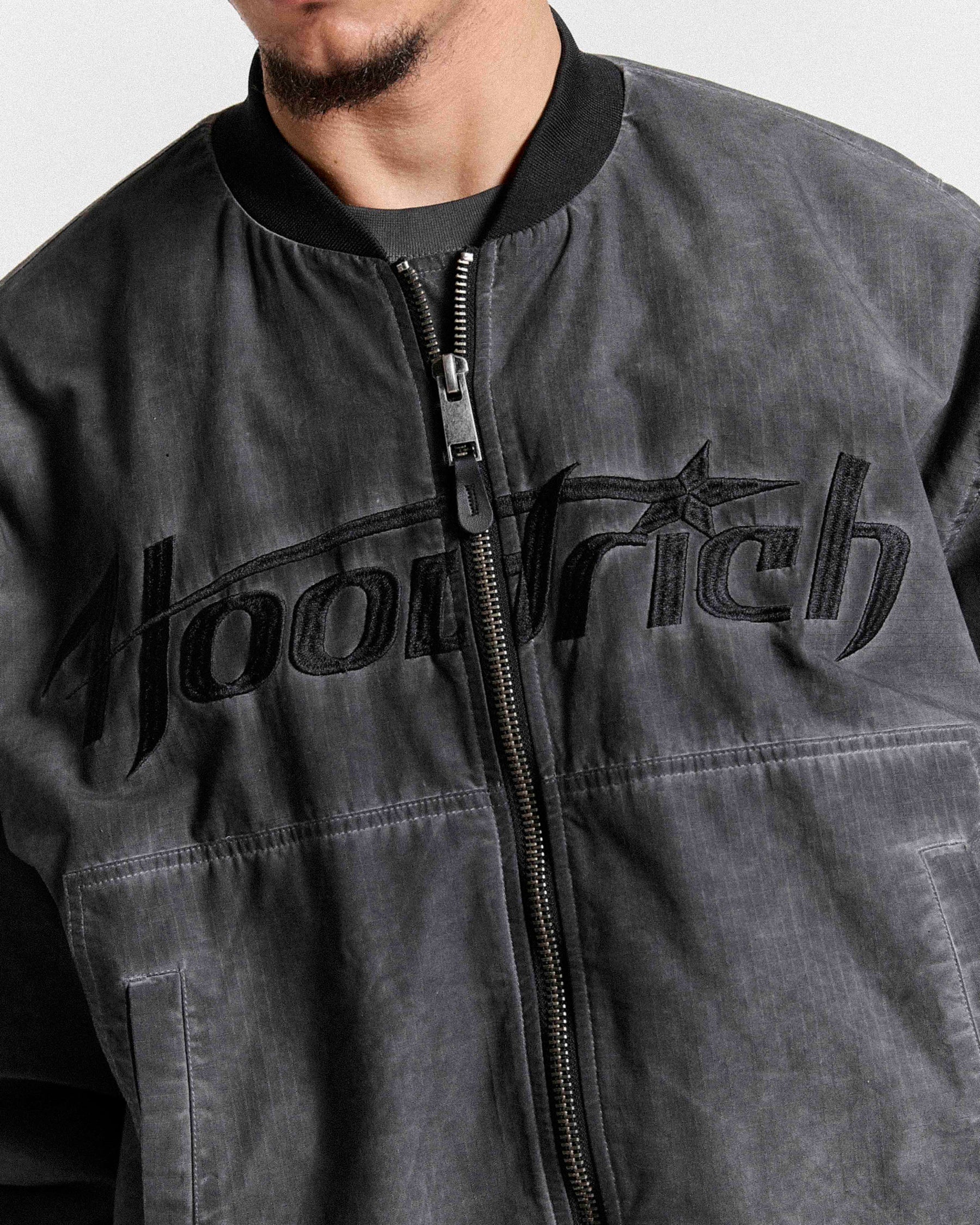 Cast Ripstop Varsity Jacket - Washed Black