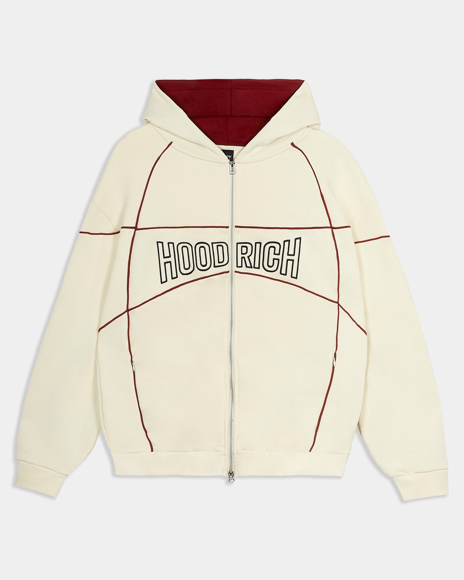 Trace Zip Relaxed Fit Hoodie - Ivory
