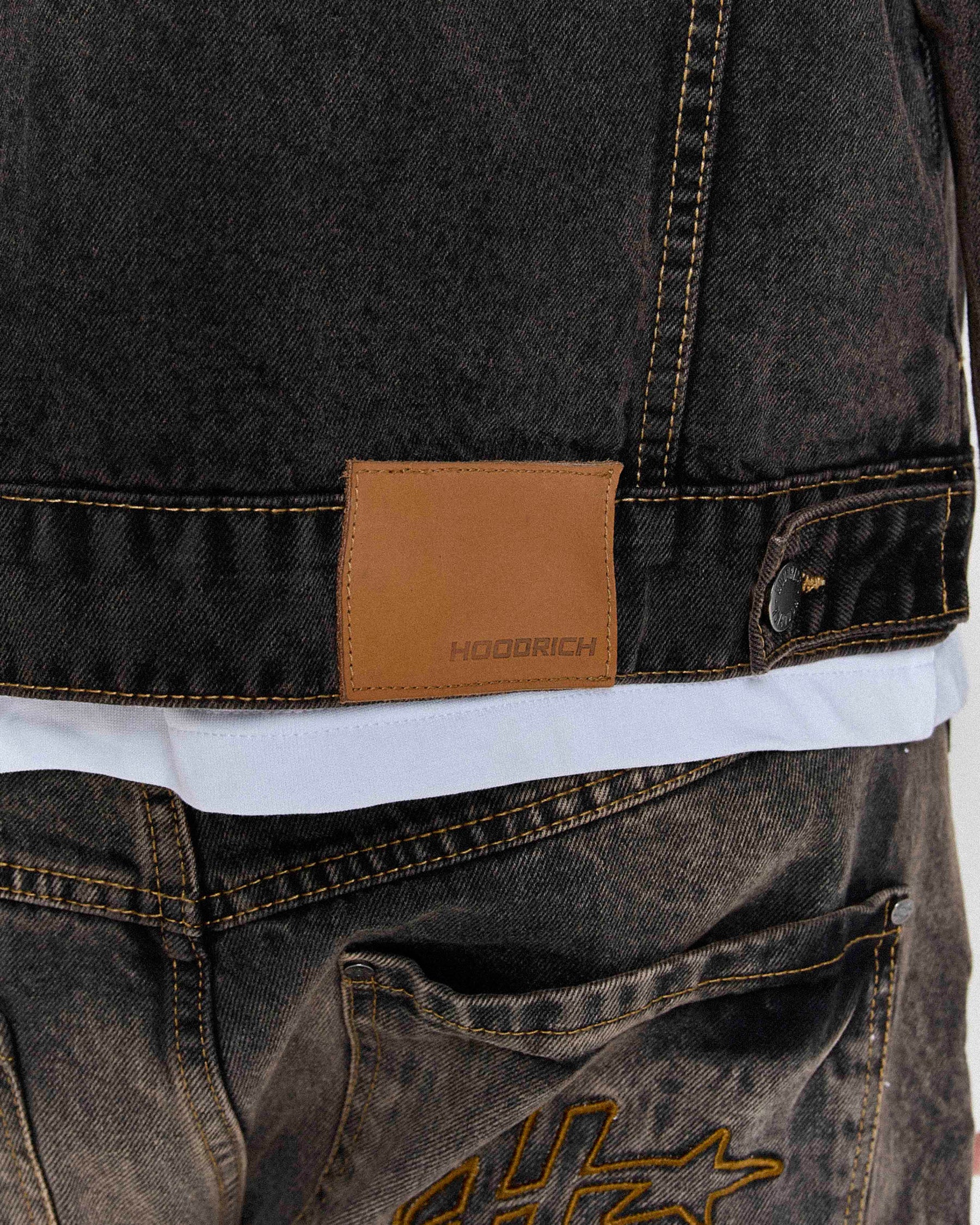 Shadow Rust Denim Trucker Jacket - Black Wash