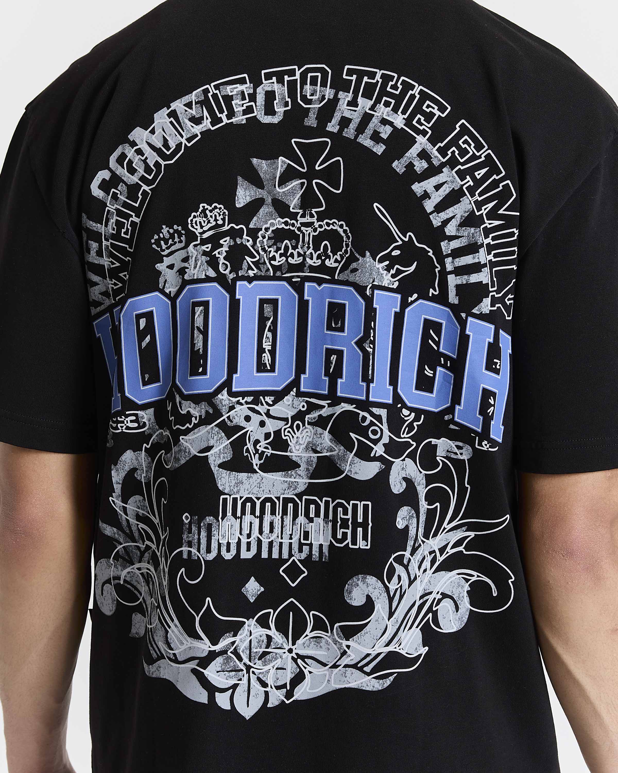 Family Crest Oversized T-Shirt - Black | Hoodrich UK