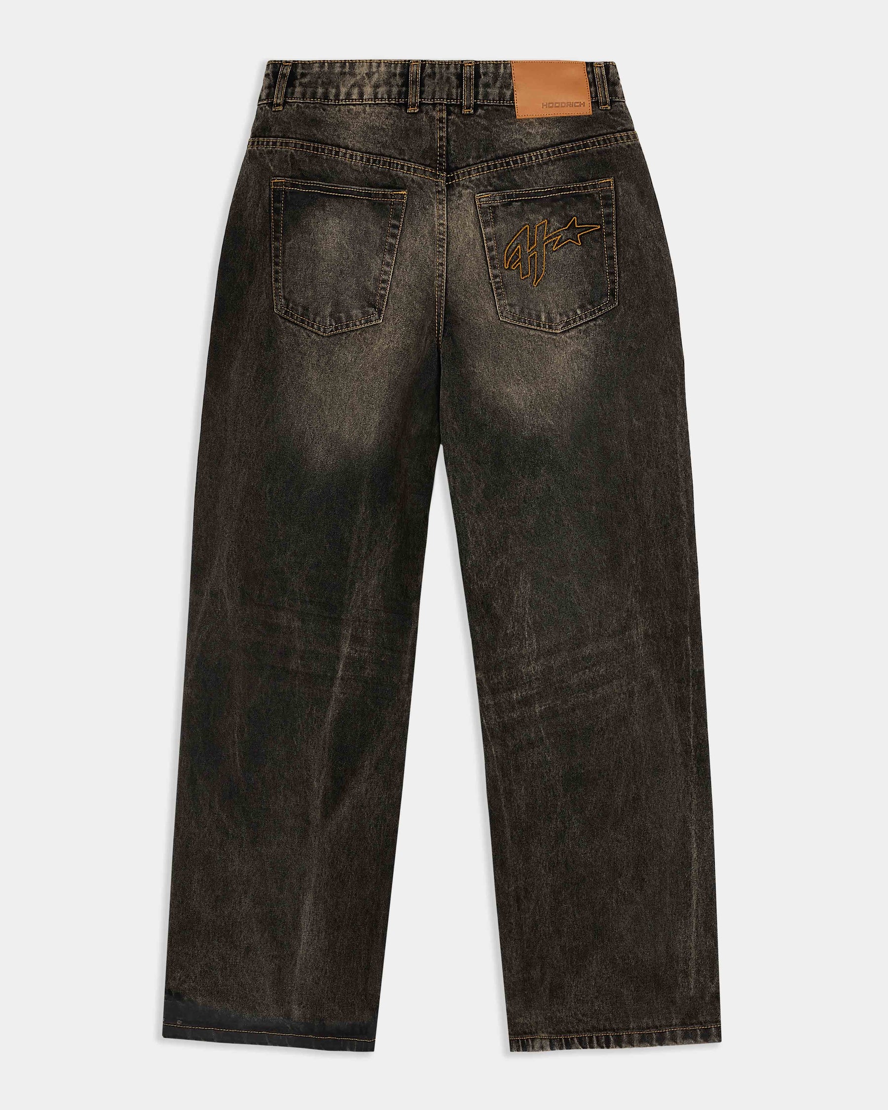 Shadow Rust Wide Leg Denim Jeans - Black Wash