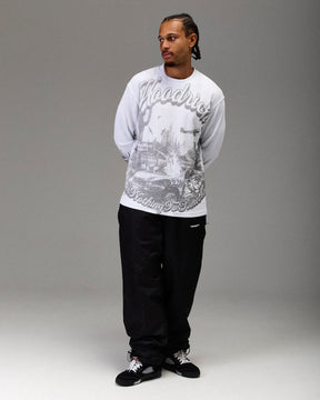 The Winner's Circle Oversized Long Sleeve T-Shirt - White/Grey