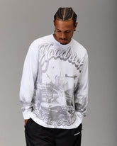 The Winner's Circle Oversized Long Sleeve T-Shirt - White/Grey