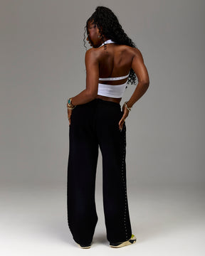 The Winner's Circle Aspen Wide Leg Joggers - Black