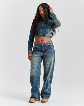 Snowdrift Wide Leg Jeans - Dirty Wash