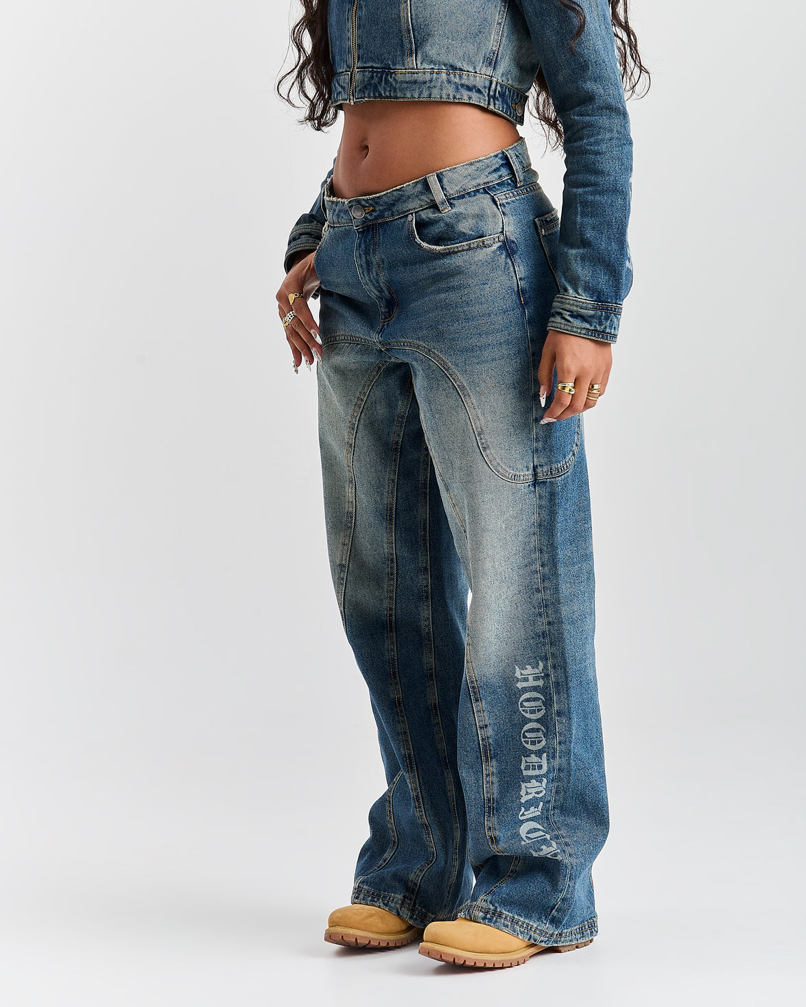Snowdrift Wide Leg Jeans - Dirty Wash