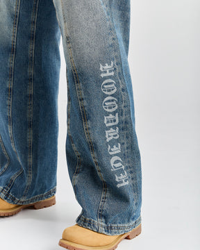 Snowdrift Wide Leg Jeans - Dirty Wash