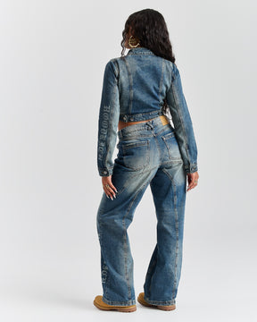 Snowdrift Wide Leg Jeans - Dirty Wash