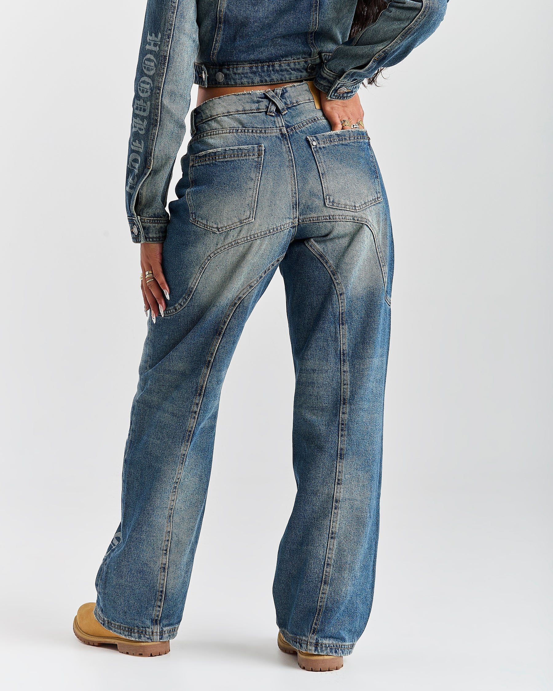 Snowdrift Wide Leg Jeans - Dirty Wash