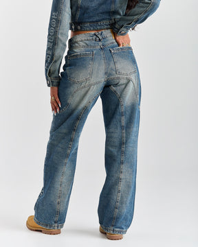 Snowdrift Wide Leg Jeans - Dirty Wash
