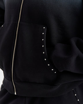 Aspen Mid Length Zip Hoodie - Black Wash