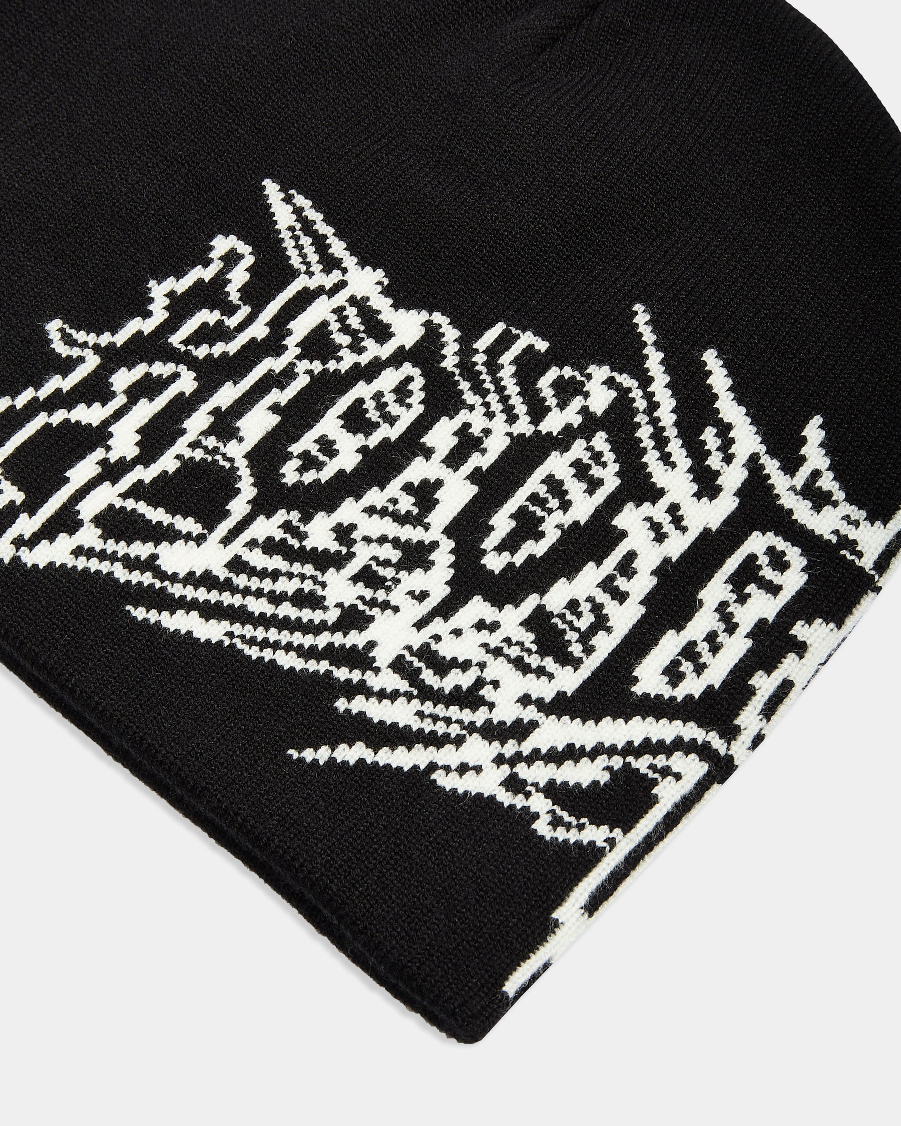 Spectral Fitted Knit Beanie - Black/White