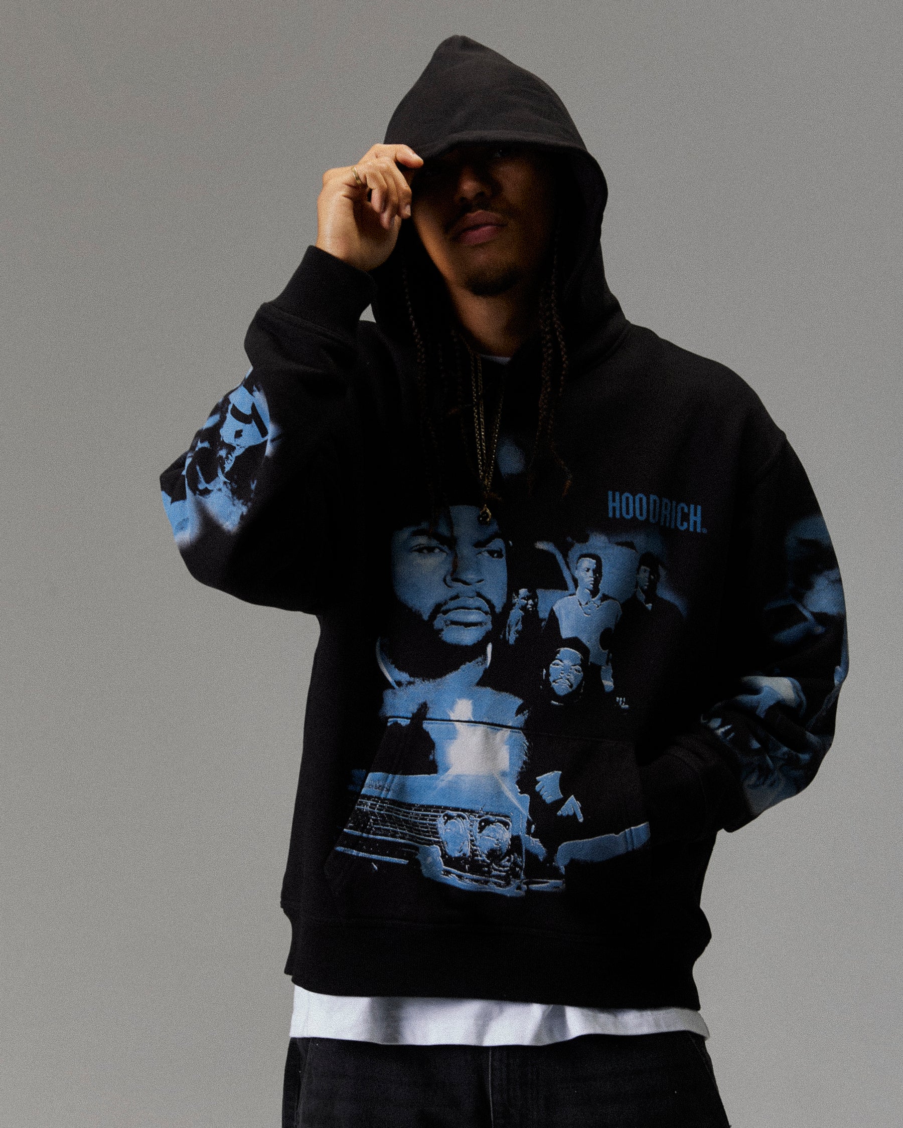 Hustle Boyz N The Hood Hoodie - Black/Blue