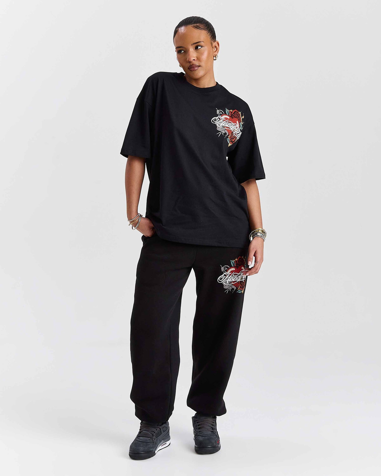 Vox Oversized Joggers - Black/Red