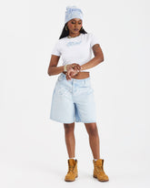 Script Jorts - Blue Wash/White