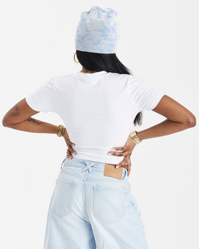 Script Jorts - Blue Wash/White