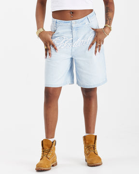 Script Jorts - Blue Wash/White