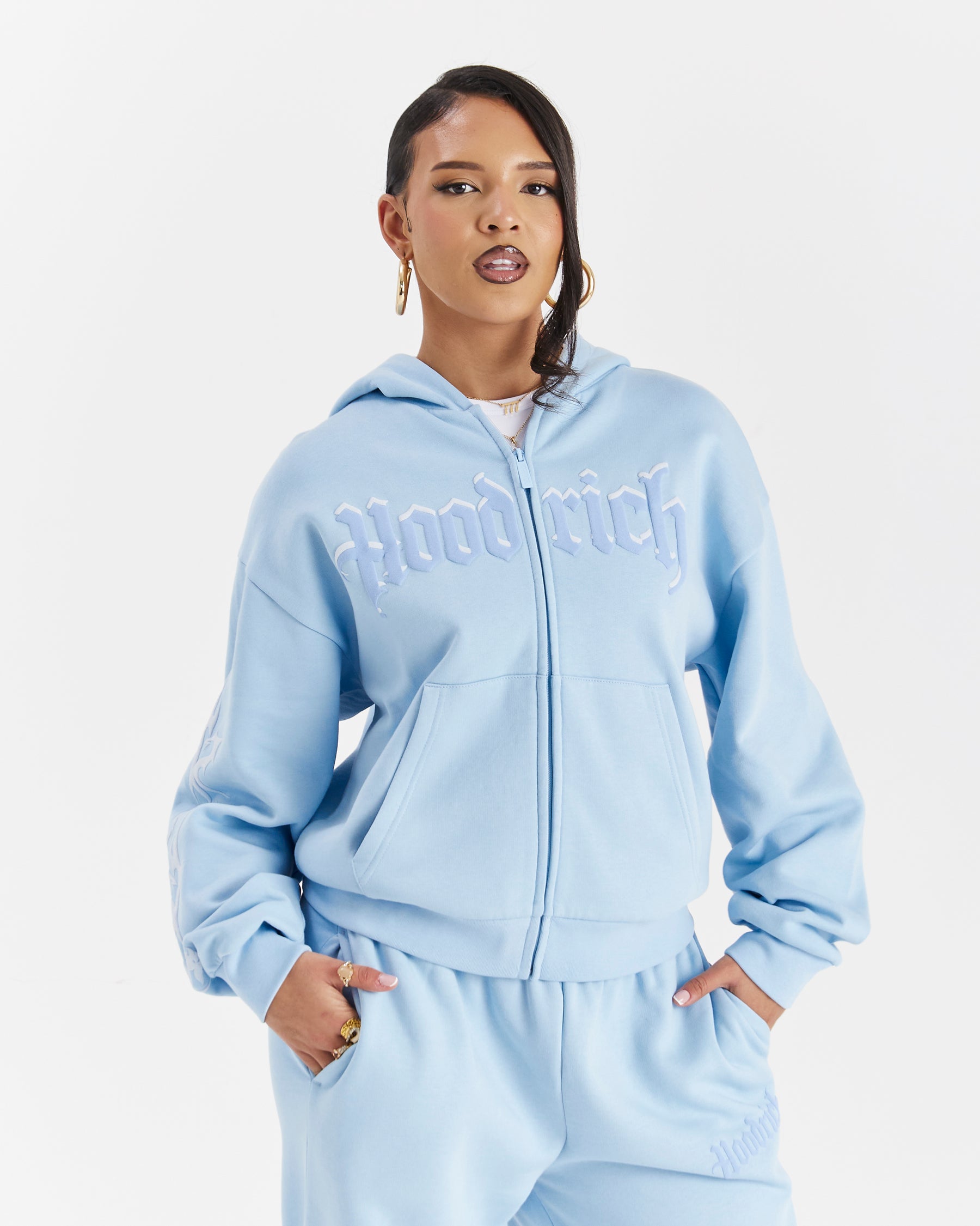 Totem Zip Hoodie - Blue