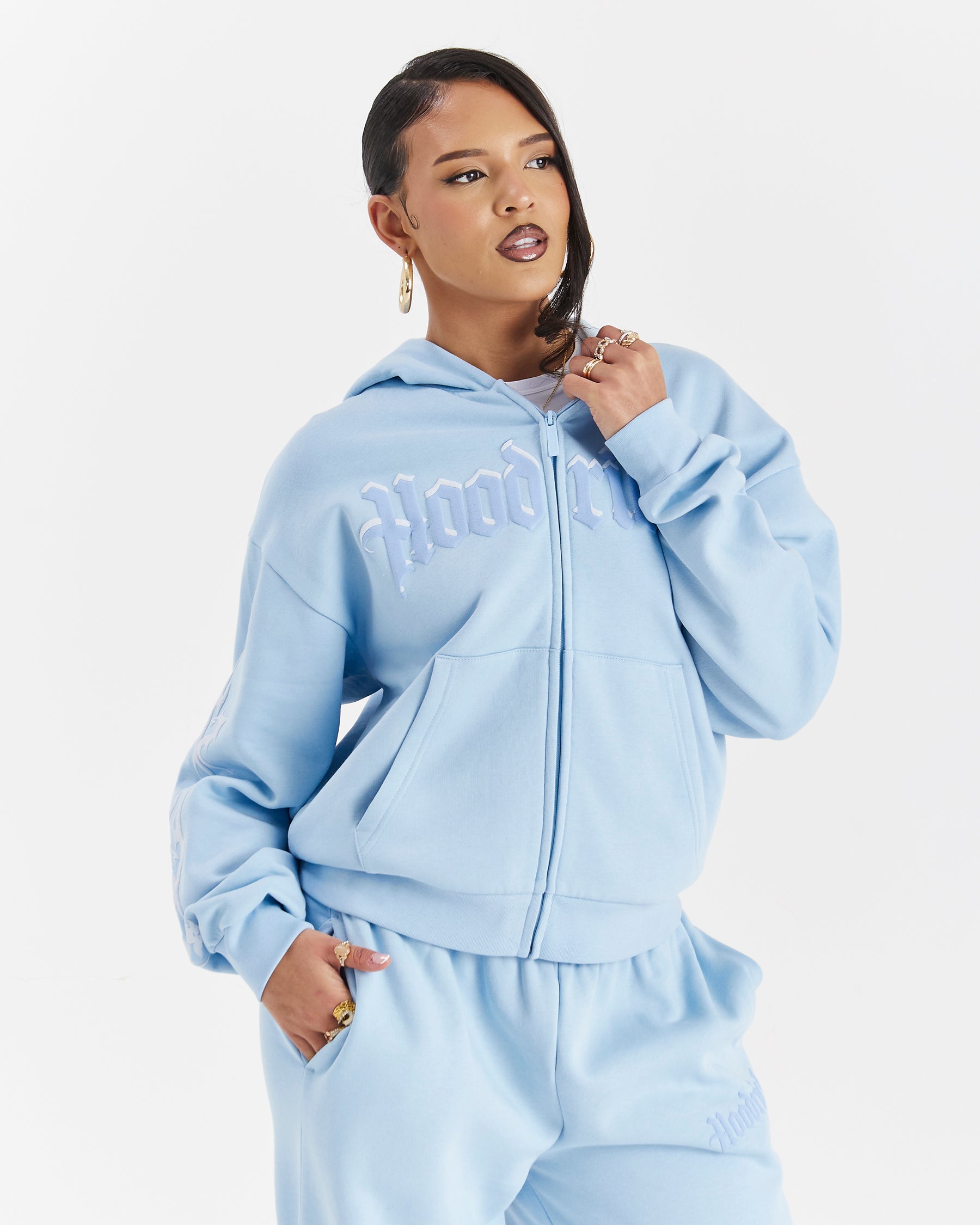 Totem Zip Hoodie - Blue