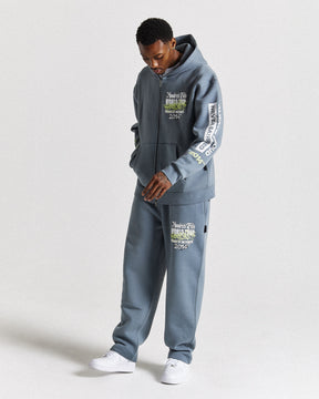 Stamp Tour Oversized Jogger - Grey/White/Lime