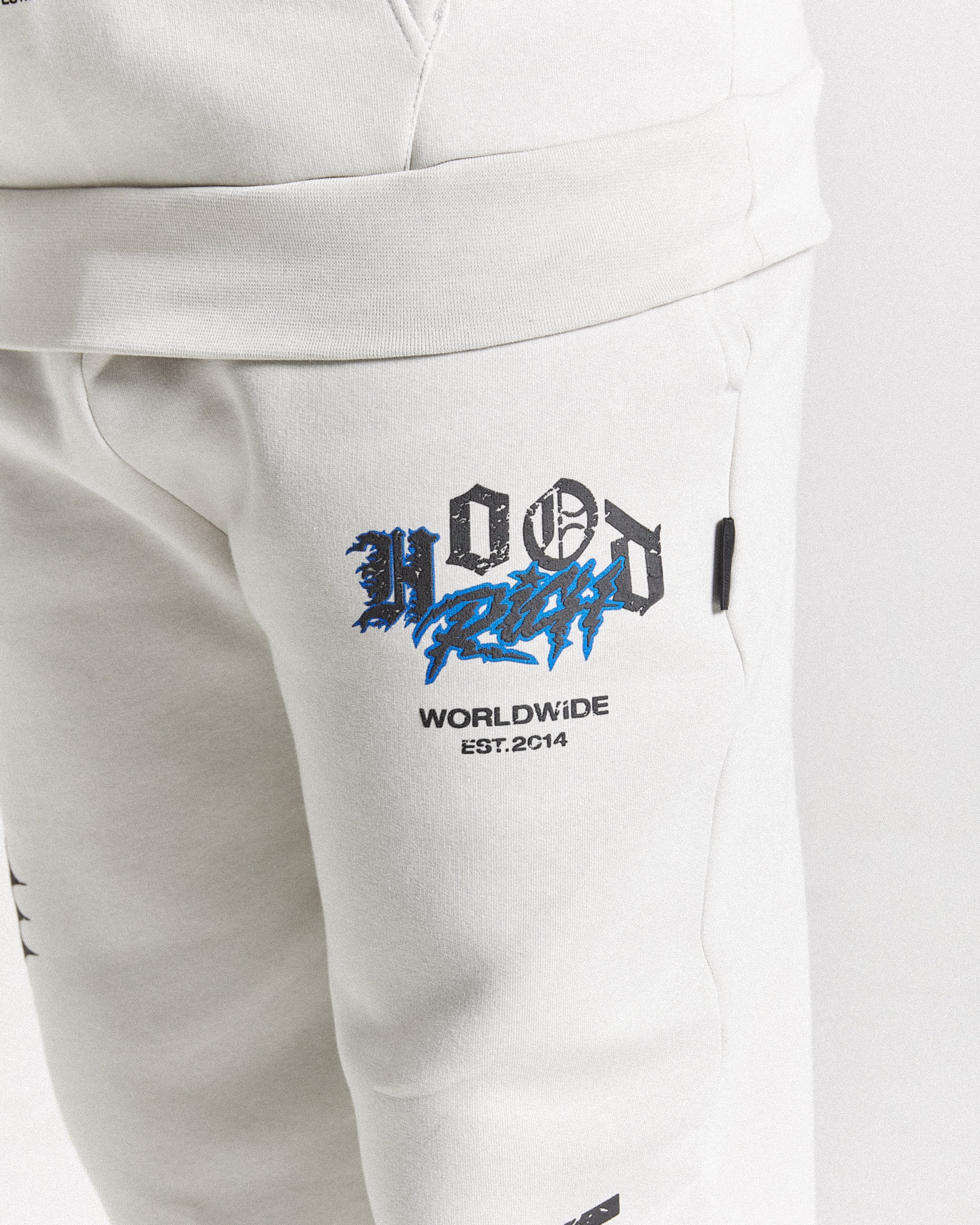 Vertigo Oversized Joggers - Off White/Black/Blue