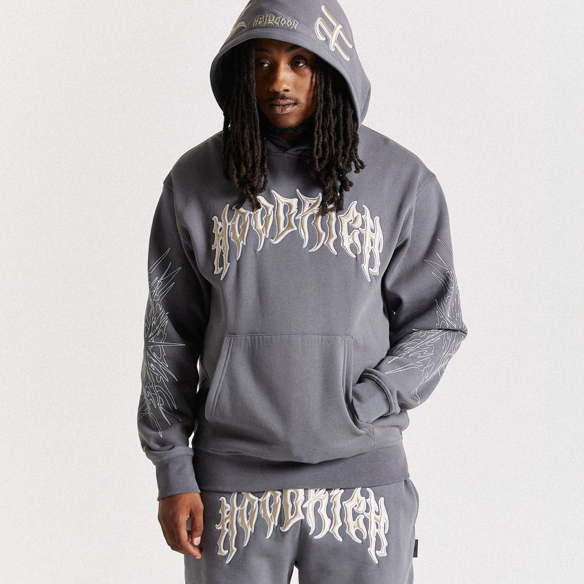 Spectral Oversized Hoodie - Grey/Cream