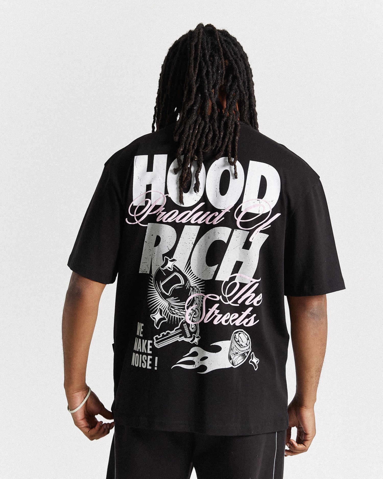 Flash Oversized T-Shirt - Black/White/Pink