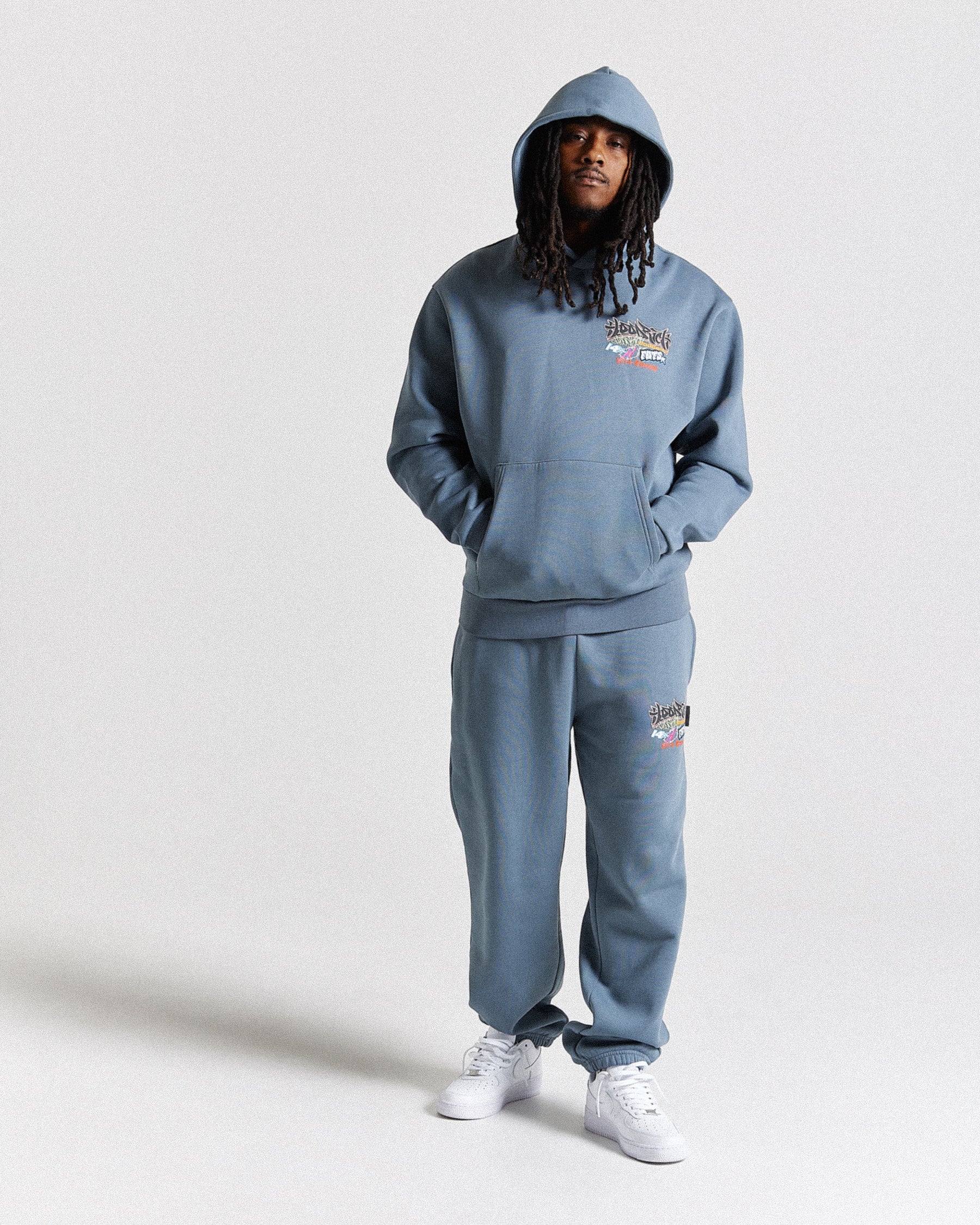 Graff Rave Oversized Hoodie - Grey