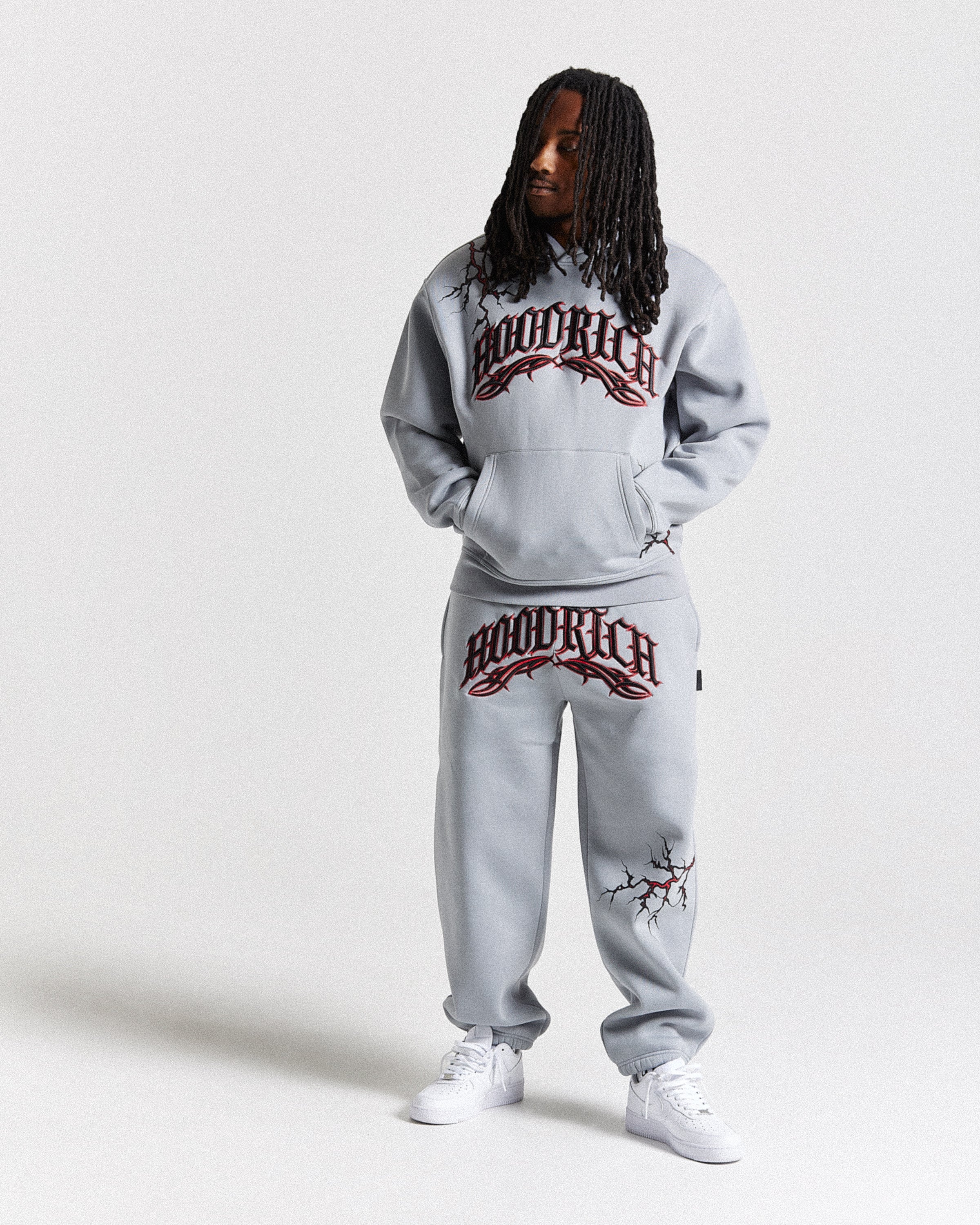 Dark Oversized Jogger - Grey/Black/Red