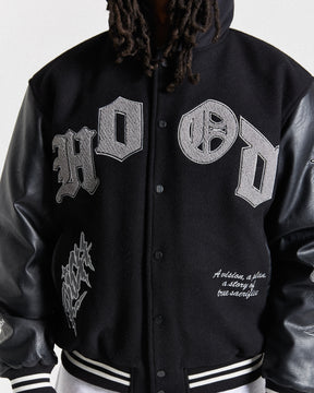 Vertigo Varsity Jacket - Black/Grey