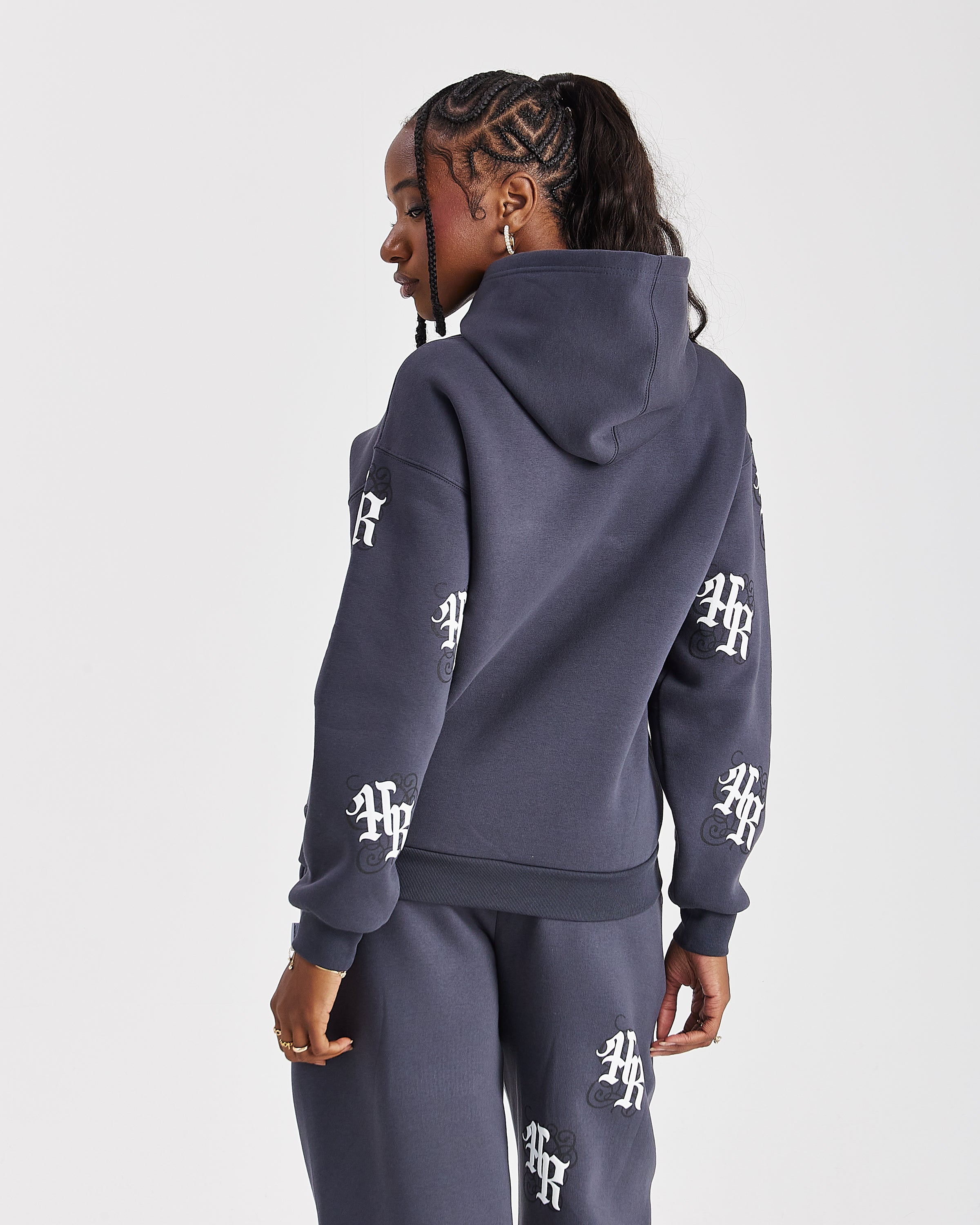 Onyx Oversized Hoodie - Grey/White