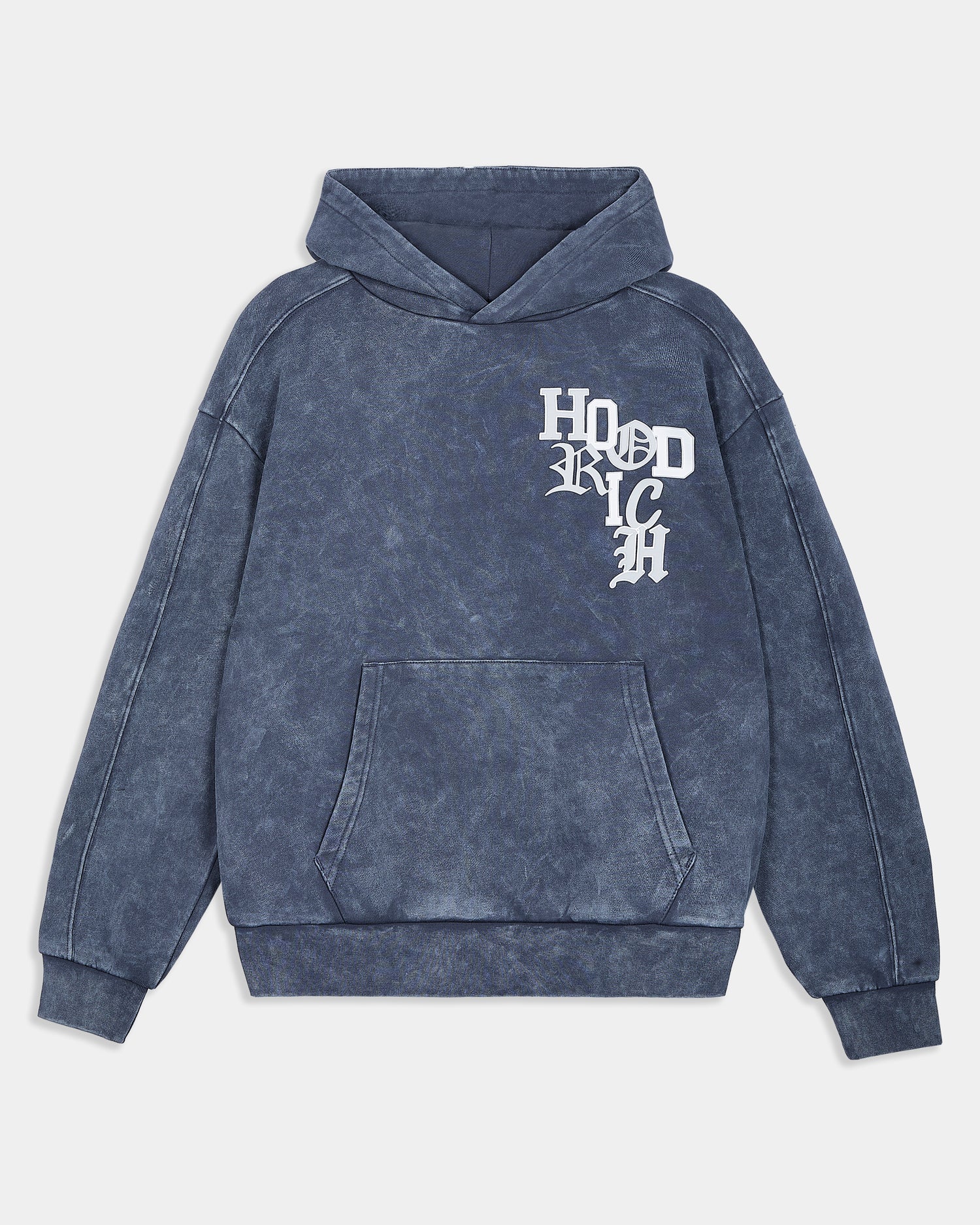 Heritage Oversized Hoodie - Blue Wash/White