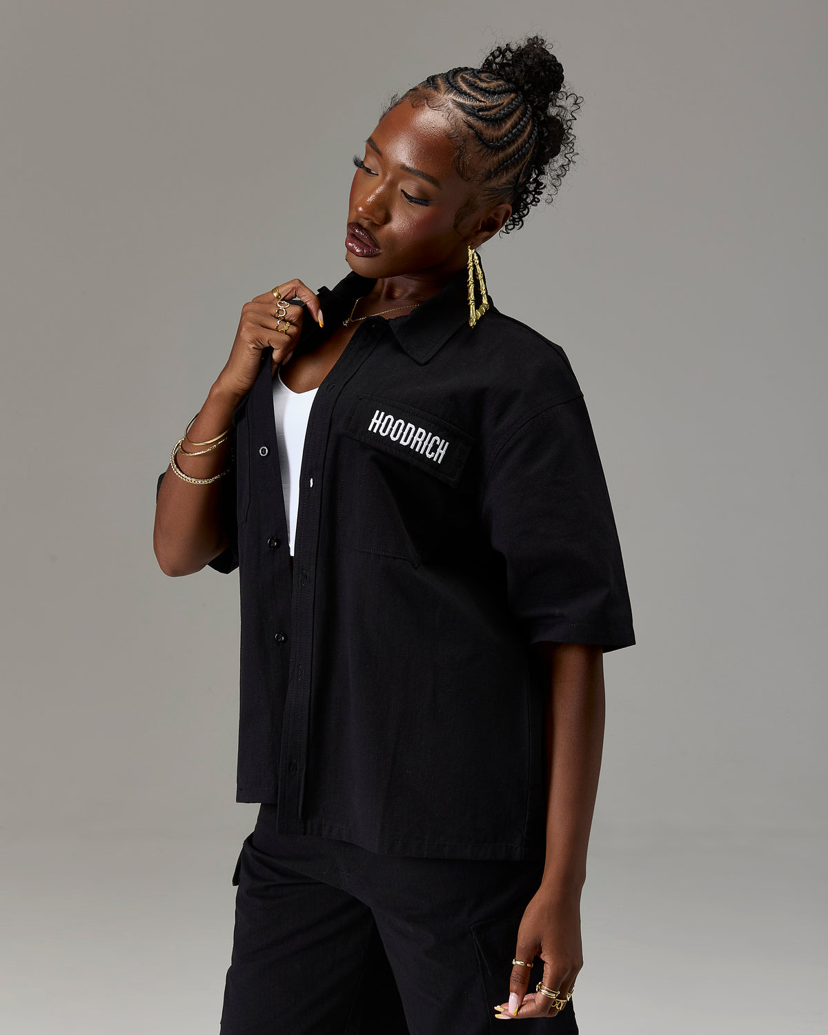 The Winner's Circle Ripstop Shirt - Black/White