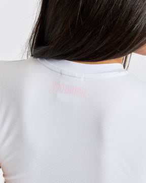 Living The Rich Fitted Tee - White/Pink