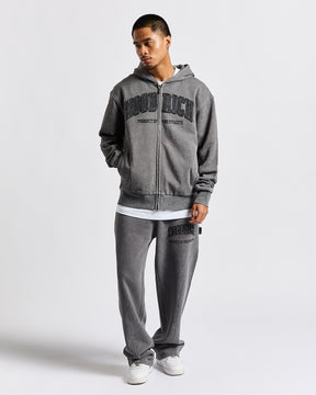 Cursed Oversized Wide Leg Jogger - Grey Wash/Black